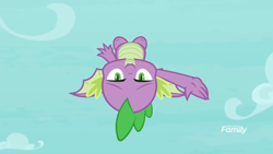 Size: 1920x1080 | Tagged: safe, imported from derpibooru, screencap, spike, molt down, greeting, male, sarcasm, solo, upside down, winged spike, wings