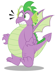 Size: 1024x1358 | Tagged: safe, artist:aleximusprime, imported from derpibooru, spike, dragon, molt down, chubby, fat, fat spike, male, older, simple background, solo, surprised, transparent background, winged spike, wings