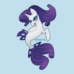 Size: 1024x1024 | Tagged: safe, artist:ofruittango, imported from derpibooru, rarity, seapony (g4), female, seaponified, seapony rarity, simple background, solo, species swap