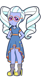 Size: 570x1024 | Tagged: safe, artist:lizzyaster, imported from derpibooru, sugarcoat, equestria girls, clothes, dress, female, looking at you, simple background, solo, transparent background