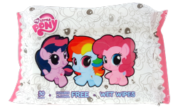 Size: 1000x633 | Tagged: safe, imported from derpibooru, pinkie pie, rainbow dash, twilight sparkle, alicorn, baby wipes, playskool friends, simple background, transparent background, twilight sparkle (alicorn)