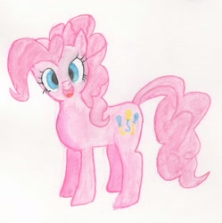 Size: 1601x1605 | Tagged: safe, artist:dustph0enix, imported from derpibooru, pinkie pie, earth pony, pony, female, looking at you, mare, solo, traditional art, watercolor painting