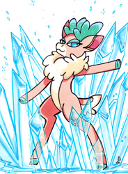 Size: 817x1112 | Tagged: safe, artist:imaranx, imported from derpibooru, velvet reindeer, deer, reindeer, them's fightin' herds, community related, crystal, female, ice, solo, velvet (tfh)