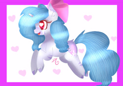 Size: 5000x3500 | Tagged: safe, artist:sweethearts11, imported from derpibooru, oc, oc only, oc:aira, pony, unicorn, bow, broken horn, female, hair bow, heart eyes, mare, solo, wingding eyes