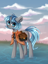 Size: 1741x2296 | Tagged: safe, artist:ten-dril, imported from derpibooru, oc, oc only, pony, unicorn, chromatic aberration, female, mare, saddle bag, solo