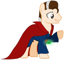 Size: 1024x952 | Tagged: safe, artist:k3elliebear, imported from derpibooru, pony, base used, cloak, clothes, doctor strange, male, ponified, simple background, solo, stallion, transparent background