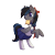 Size: 3000x3000 | Tagged: safe, artist:senaelik, imported from derpibooru, oc, oc only, pegasus, pony, bipedal, bow, bread, clothes, female, food, heart, heart eyes, mare, mouth hold, request, school uniform, schoolgirl toast, simple background, socks, solo, toast, transparent background, wingding eyes