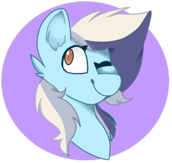 Size: 1108x1050 | Tagged: safe, artist:renatarks, imported from derpibooru, oc, oc only, oc:comet, earth pony, pony, bust, female, mare, one eye closed, portrait, solo, wink