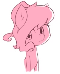 Size: 785x978 | Tagged: safe, artist:akainu_pony, imported from derpibooru, oc, oc only, oc:cheers, earth pony, pony, bust, female, looking at you, mare, monochrome, simple background, solo