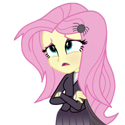 Size: 7680x7680 | Tagged: safe, artist:efk-san, imported from derpibooru, fluttershy, equestria girls, fake it 'til you make it, absurd resolution, beautiful, clothes, crying, equestria girls-ified, female, fluttergoth, sad, show accurate, simple background, solo, transparent background