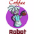 Size: 650x650 | Tagged: safe, artist:greenfinger, artist:parassaux, imported from derpibooru, oc, oc:turing test, robot, fanfic:the iron horse: everything's better with robots, equestria girls, coffee, equestria girls-ified, hand on hip, one eye closed, waitress, wink