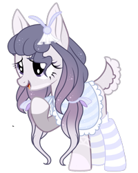 Size: 741x925 | Tagged: safe, artist:absolitedisaster08, imported from derpibooru, oc, oc only, earth pony, pony, clothes, deer tail, female, mare, simple background, socks, solo, striped socks, transparent background