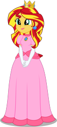 Size: 1340x3000 | Tagged: safe, artist:applec1234, artist:cyberapple456, imported from derpibooru, sunset shimmer, equestria girls, clothes, cosplay, costume, cute, female, lipstick, princess peach, shimmerbetes, simple background, solo, super mario bros., transparent background