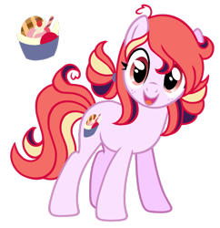 Size: 1024x1058 | Tagged: safe, artist:posey-11, imported from derpibooru, oc, oc only, earth pony, pony, cutie mark, female, food, ice cream, mare, simple background, solo, transparent background