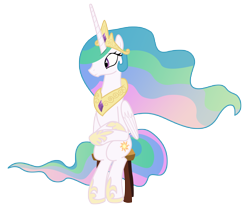 Size: 6000x5000 | Tagged: safe, artist:sunshi, imported from derpibooru, princess celestia, alicorn, pony, horse play, absurd resolution, female, mare, ponies sitting like humans, simple background, sitlestia, sitting, stool, transparent background, vector