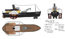 Size: 3167x1898 | Tagged: safe, artist:the-furry-railfan, imported from derpibooru, boat, crane, no pony, paddle steamer, paddle tug, ship, simple background, solo, specs, tugboat, vehicle, white background