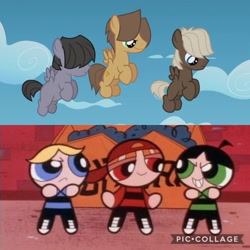 Size: 1800x1800 | Tagged: safe, imported from derpibooru, dumbbell, hoops, quarterback, boy bullies, comparison, score, the powerpuff girls, the rowdyruff boys