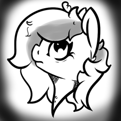 Size: 527x528 | Tagged: safe, artist:lazerblues, imported from derpibooru, oc, oc only, oc:miss eri, pony, bust, female, mare, monochrome, portrait, sketch, solo