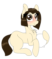 Size: 2375x2671 | Tagged: safe, artist:tomboygirl45, imported from derpibooru, oc, oc only, oc:rafaella, earth pony, pony, female, high res, mare, pillow, prone, simple background, solo, transparent background