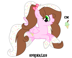 Size: 1701x1377 | Tagged: safe, artist:rachelclaraart, imported from derpibooru, oc, oc only, oc:sprinkles, pegasus, pony, base used, female, mare, offspring, parent:cheese sandwich, parent:pinkie pie, parents:cheesepie, simple background, solo, transparent background