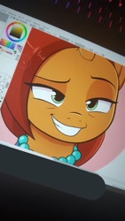 Size: 675x1200 | Tagged: safe, artist:moozua, imported from derpibooru, stellar flare, pony, unicorn, the parent map, female, mare, paint tool sai, raised eyebrow, wip
