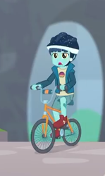 Size: 245x410 | Tagged: safe, imported from derpibooru, screencap, henry handle, manestrum, equestria girls, equestria girls series, super squad goals, background human, bicycle, biker, cropped, male