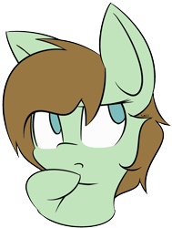 Size: 1404x1862 | Tagged: safe, artist:lofis, imported from derpibooru, oc, oc only, oc:mint chocolate, pony, cute, emoji, female, mare, simple background, solo, thinking, thinking emoji, transparent background