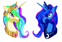 Size: 1800x1200 | Tagged: safe, artist:may-li128, imported from derpibooru, princess celestia, princess luna, alicorn, pony, duo, remake, royal sisters, simple background, transparent background