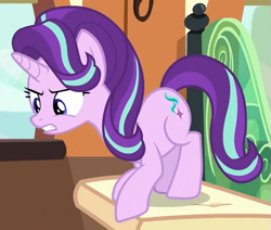 Size: 607x514 | Tagged: safe, imported from derpibooru, screencap, starlight glimmer, pony, unicorn, the parent map, cropped, female, mare, solo, train