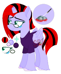 Size: 352x423 | Tagged: safe, artist:superrosey16, imported from derpibooru, oc, oc only, oc:mika, alicorn, pony, broken horn, female, mare, reference sheet, simple background, solo, transparent background