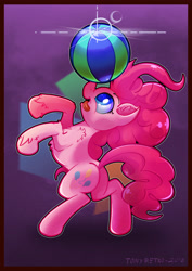 Size: 3508x4961 | Tagged: safe, artist:tony-retro, imported from derpibooru, pinkie pie, earth pony, pony, action pose, cartoon, colored, female, mare, poster, solo