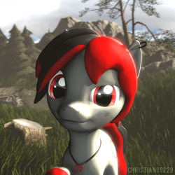 Size: 1024x1024 | Tagged: safe, artist:christian69229, imported from derpibooru, oc, oc only, oc:tiorafa, earth pony, pony, 3d, bust, earth pony oc, looking at you, male, portrait, red eyes, solo, source filmmaker, stallion