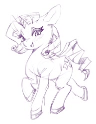 Size: 986x1280 | Tagged: safe, artist:aruurara, imported from derpibooru, rarity, pony, female, monochrome, solo