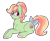 Size: 900x736 | Tagged: safe, artist:lulubell, imported from derpibooru, oc, oc only, oc:opal apple, earth pony, pony, bow, female, magical lesbian spawn, mare, next generation, offspring, parent:applejack, parent:rainbow dash, parents:appledash, simple background, solo, tail bow, trans female, trans girl, transgender, transparent background