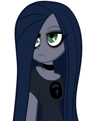 Size: 600x700 | Tagged: safe, artist:wubcakeva, imported from derpibooru, oc, oc only, oc:minkie pie, equestria girls, clothes, equestria girls-ified, female, obsidian pie, shirt, simple background, solo, transparent background