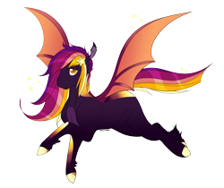 Size: 2828x2370 | Tagged: safe, artist:xenalollie, imported from derpibooru, oc, oc:ethereal sunset, bat pony, pony, female, high res, mare, simple background, solo, transparent background