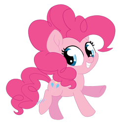 Size: 1280x1280 | Tagged: safe, artist:karzii, imported from derpibooru, pinkie pie, earth pony, pony, female, mare, simple background, smiling, solo, transparent background, vector