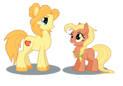 Size: 1280x898 | Tagged: safe, artist:lieutenantkyohei, imported from derpibooru, oc, oc only, oc:adams apple, earth pony, pony, female, filly, male, offspring, parent:big macintosh, parent:fluttershy, parents:fluttermac, simple background, stallion, transparent background