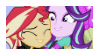 Size: 99x55 | Tagged: safe, artist:kittyjewelpet74, imported from derpibooru, starlight glimmer, sunset shimmer, cute, deviantart stamp, female, gif, lesbian, non-animated gif, picture for breezies, shimmerglimmer, shipping