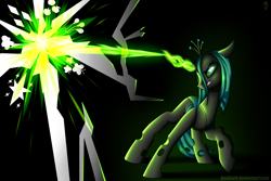 Size: 3000x2000 | Tagged: safe, artist:6editor9, imported from derpibooru, queen chrysalis, tree of harmony, changeling, changeling queen, the mean 6, cutie mark, dark background, female, former queen chrysalis, magic, solo