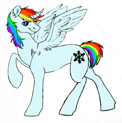 Size: 682x688 | Tagged: safe, artist:just-another-stray-atomic-bomb, imported from derpibooru, oc, oc only, oc:curio, pony, magical lesbian spawn, offspring, parent:rainbow dash, parent:rarity, parents:raridash, simple background, solo, transparent background