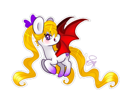 Size: 1998x1506 | Tagged: safe, artist:hanaty, imported from derpibooru, oc, oc only, oc:yui chisaki, bat pony, pony, vampire, vampony, bat pony oc, cute, female, flying, mare, on back, outline, pigtails, simple background, solo, transparent background, tsundere, twintails