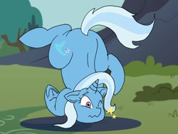 Size: 1200x900 | Tagged: dead source, safe, artist:tuta_suke, imported from derpibooru, trixie, pony, unicorn, face down ass up, female, mare, solo, tree, tripsie