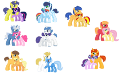 Size: 6904x4216 | Tagged: safe, artist:huskylaua, imported from derpibooru, applejack, big macintosh, caramel, comet tail, fancypants, flash sentry, fluttershy, pinkie pie, pokey pierce, prince blueblood, rainbow dash, rarity, soarin', starlight glimmer, sunburst, sunset shimmer, trixie, twilight sparkle, alicorn, pony, absurd resolution, base used, bluetrix, carajack, cometlight, female, flashimmer, fluttermac, male, missing cutie mark, pokeypie, raripants, shipping, simple background, soarindash, starburst, straight, twilight sparkle (alicorn), white background