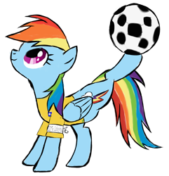 Size: 1024x1061 | Tagged: safe, artist:uncreative, imported from derpibooru, rainbow dash, pegasus, pony, ball, brazil, clothes, female, football, football jersey, jersey, mare, simple background, solo, sports, transparent background, world cup, world cup 2018