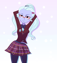 Size: 1024x1126 | Tagged: safe, artist:sweetcheesecake385, imported from derpibooru, sugarcoat, equestria girls, clothes, crystal prep academy uniform, female, looking at you, school uniform, solo