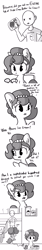 Size: 3000x18000 | Tagged: safe, artist:tjpones, imported from derpibooru, oc, oc:brownie bun, oc:richard, earth pony, human, pony, robot, robot pony, horse wife, absurd resolution, chest fluff, clothes, comic, dialogue, distraction, duo, ear fluff, eating, female, food, glasses, grayscale, human male, ice cream, jalapeño, kitchen, male, mare, monochrome, pun, remote control, shirt, simple background, sitting, white background