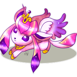 Size: 3000x3000 | Tagged: safe, artist:hanaty, imported from derpibooru, princess cadance, crystal pony, glaceon, crossover, crystal, cute, cutedance, female, pokefied, pokémon, simple background, solo, sparkles, species swap, transparent background, wings