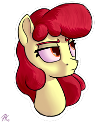 Size: 800x900 | Tagged: safe, artist:hc0, imported from derpibooru, apple bloom, pony, bust, female, simple background, solo, transparent background