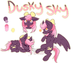 Size: 1193x1030 | Tagged: safe, artist:floofyhoof, imported from derpibooru, oc, oc only, oc:dusky sky, pegasus, pony, female, mare, reference sheet, signature, simple background, solo, transparent background, watermark